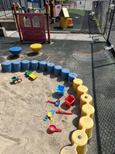 Photo of bitKIDS playground from the sandbox.