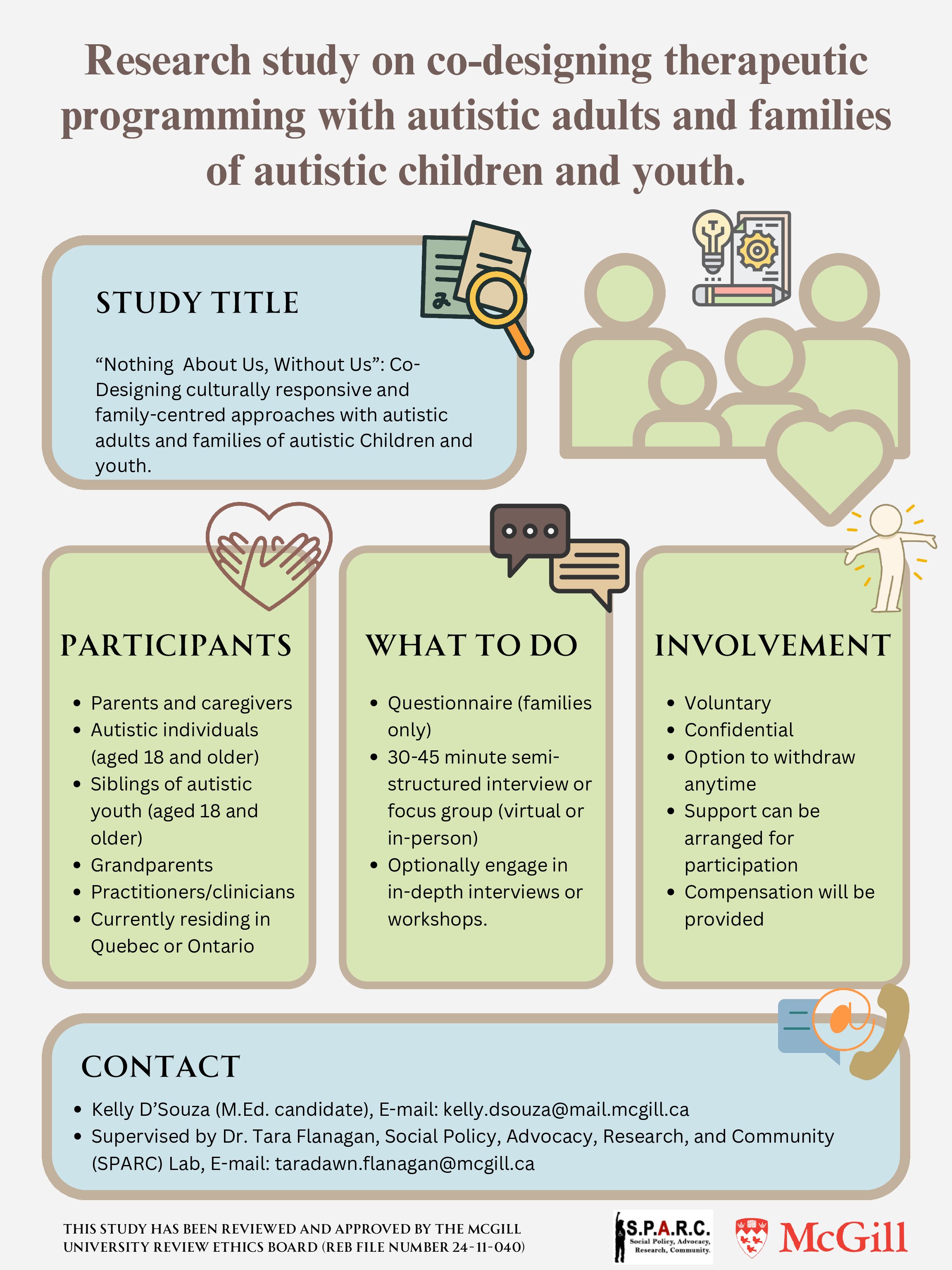 Research Poster on designing culturally responsive and family centered approaches.