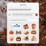 Text message with fall leaves background